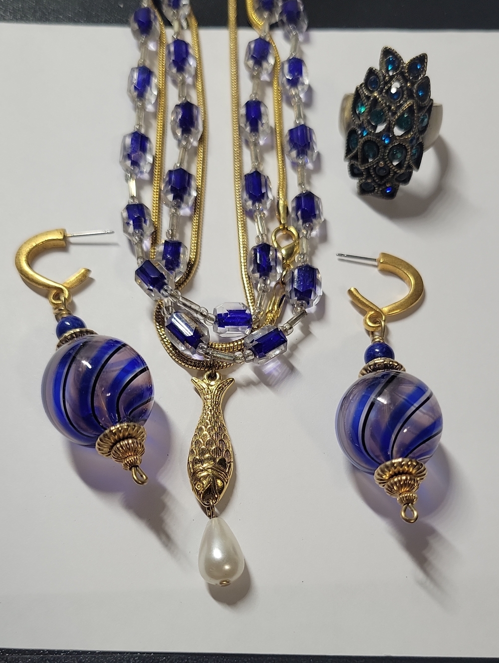 Vintage earrings and necklace set